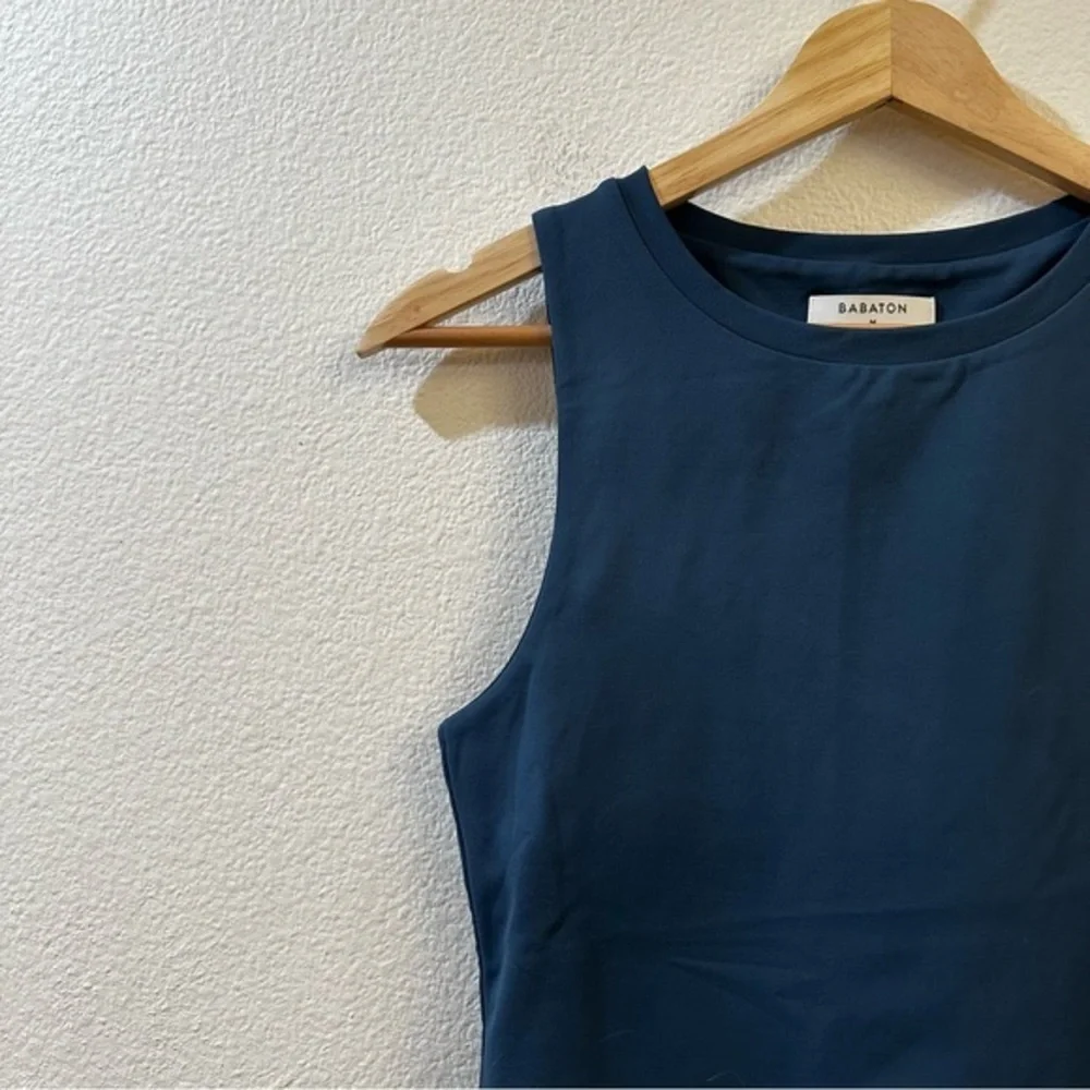 Aritzia Babaton Contour 90s Stretch Tank Bodysuit Teal Sleeveless Medium - Picture 4 of 8